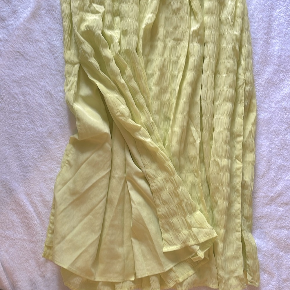 Forever 21 NWOT Top & Maxi Skirt w/slits on side Lime Green Size L - Picture 5 of 11